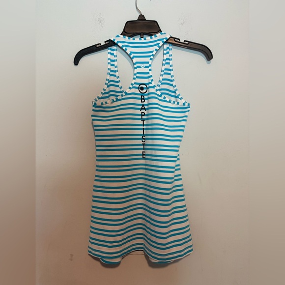 Lululemon Womens White Blue Striped Sleeveless Tank Top BRANDED IN THE BACK - Picture 2 of 2